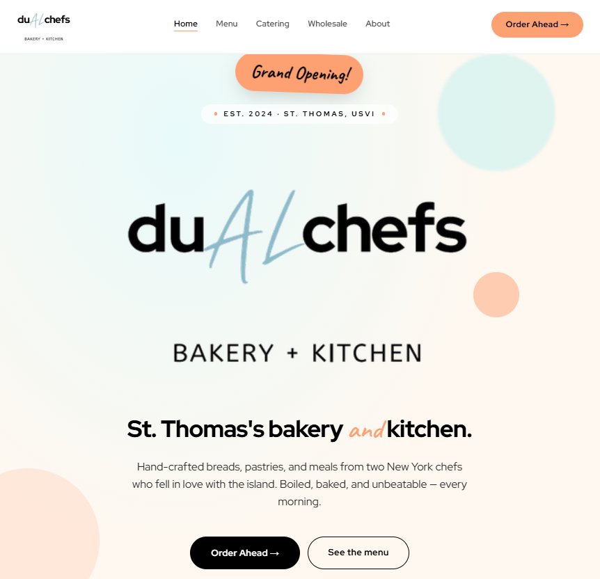 duAL Chefs website preview